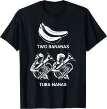 NOVO LIMITADO Camiseta Duas Bananas Tuba Nanas Jogador de Tuba Piadas Marchando comprar usado  Enviando para Brazil