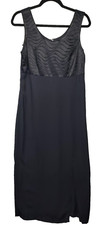 Vestido maxi RJ & Co 10 cetim preto fenda gótico fada império escuro festa vintage anos 90  comprar usado  Enviando para Brazil