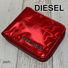 Carteira dobrável masculina Diesel rara vinil cloreto vermelho metálico luxo compacta casual comprar usado  Enviando para Brazil