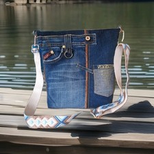 Upcycling jeanstasche cross gebraucht kaufen  Dortmund