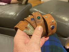 vintage tooled leather belt for sale  Milton