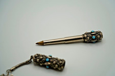 Chaveiro telescópico vintage prata cor turquesa 5" JB15 comprar usado  Enviando para Brazil
