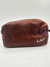 Usado, Bolsa de higiene de couro marrom sem marca kit de viagem estojo de barbear Dopp. LEIA comprar usado  Enviando para Brazil