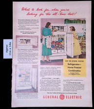 Usado, General Electric 1949 refrigerador hogar congelador combinación anuncio impreso 45615 segunda mano  Embacar hacia Mexico