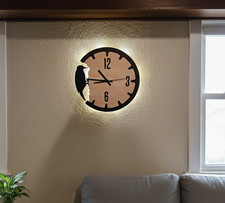 Wanduhr woodpecker led gebraucht kaufen  Auerbach