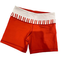 Shorts de corrida feminino Lululemon bicicleta atlética listrado vermelho e branco cintura comprar usado  Enviando para Brazil
