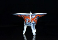 5.7" old antique ming dynasty xuande mark porcelain dragon three feet cup comprar usado  Enviando para Brazil