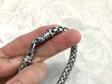BICO Austrália Banhado a Prata Fecho de Cabeça de Cobra Metal Pesado Pulseira de Corrente de Cobra comprar usado  Enviando para Brazil