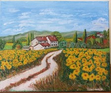 Quadro tela paesaggio usato  Pescia