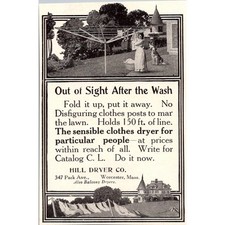 Hill Dryer Co. The Sensible Clothes Dryer Worcester MA 1908 Magazine Ad SAH1-M5, usado comprar usado  Enviando para Brazil