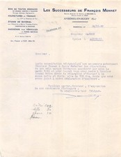 Facture 1937 successeurs d'occasion  France
