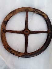VOLANTE ANTIGO DE MADEIRA E FERRO 18" Man Cave!  comprar usado  Enviando para Brazil
