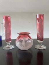 Vintage cranberry glass for sale  LONDON