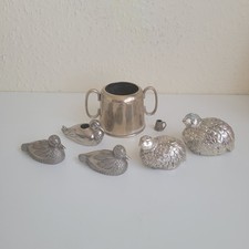Lote de Itens de Cozinha Banhados a Prata - Sal Pimenta Shakers Patos, Pássaros, Jarro, usado comprar usado  Enviando para Brazil