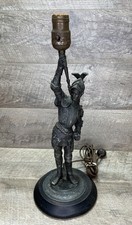 Antigo Bronze Francês Spelter Cavaleiro Capacete Alado Estátua Tocha Lâmpada Base-Funciona! comprar usado  Enviando para Brazil