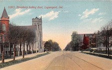 LOGANSPORT INDIANA BROADWAY LOOKING EAST POSTCARD 1909, używany na sprzedaż  Wysyłka do Poland