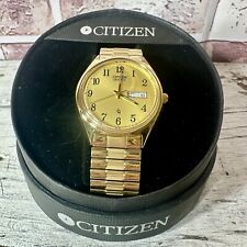 Relógio masculino NOS Citizen N-1100-N65981-KA 42MM aço inoxidável ouro CQ dia/data comprar usado  Enviando para Brazil