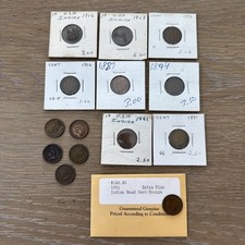Lote extrafino de 1 centavo de bronze cabeça de índio dos EUA muito bom estado-muito bom lote G moedas dos EUA comprar usado  Enviando para Brazil