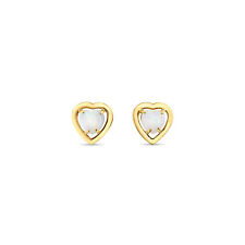 Tachas de opala em forma de coração com moldura de ouro polido ouro amarelo 14k comprar usado  Enviando para Brazil