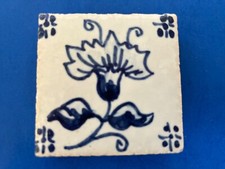 Azulejo Cerâmico Vintage Português Pintado à Mão 1-3/4": Azul Floral comprar usado  Enviando para Brazil