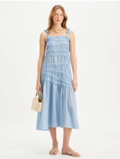 Novo Vestido Midi Tory Burch Ombro Amarrado Smocked – Céu Azul Claro – Tamanho P $598 comprar usado  Enviando para Brazil