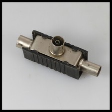 Adaptador conector divisor de cabo antena de TV vintage preto prata 2 pol + 1 saída comprar usado  Enviando para Brazil