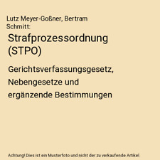 Strafprozessordnung gerichtsve gebraucht kaufen  Trebbin