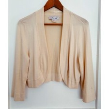 Bolero creme Shrug com mangas 3/4 tamanho grande novo sem etiquetas comprar usado  Enviando para Brazil