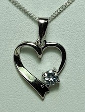 Silver heart cubic for sale  LONDON