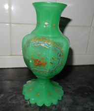 opaline vase green for sale  NEWBURY