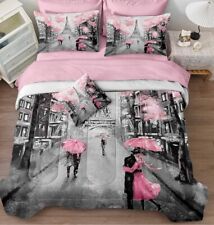 Conjunto de edredom rosa Paris Torre Eiffel tamanho King estilo francês casal amor... comprar usado  Enviando para Brazil