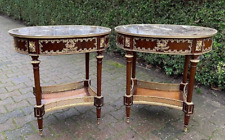 Mesas Vintage Francês Luís XVI Mogno Mármore Top Ouro Bronze Conjunto Lateral de 2 comprar usado  Enviando para Brazil