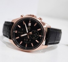 Relógio masculino Casio Edifice EFV-610ECL-1A cronógrafo preto ouro rosa caixa couro comprar usado  Enviando para Brazil