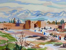 Gouache painting moroccan d'occasion  Expédié en Belgium