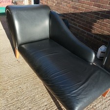 black leather sofa chaise for sale  WORTHING