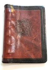 Mini notebook vintage marrom couro florido - borda preta bolso com 6 anéis comprar usado  Enviando para Brazil