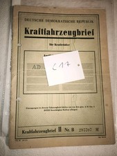 Ddr kfz brief gebraucht kaufen  Tangerhütte