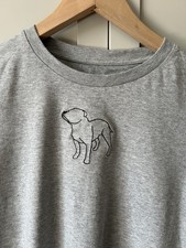 Grey embroidered staffie d'occasion  Expédié en Belgium