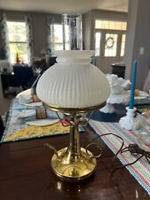 Abajur de mesa de cabeceira vintage latão vidro e vidro leitoso chave gire bico 19"" comprar usado  Enviando para Brazil