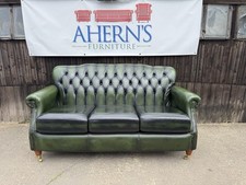 Green leather chesterfield for sale  BOSTON