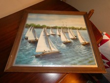 1940s Boat Race at Spring Lake Michigan arte vintage impressão litho 17 x 19" comprar usado  Enviando para Brazil