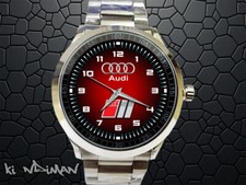 Audi S3 logotipo fundo vermelho relógio esportivo metal tom prata comprar usado  Enviando para Brazil