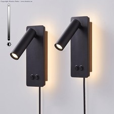 Luz de leitura de parede conjunto de 2 lâmpadas de leitura de cabeceira de LED com 3 escurecimentosbe comprar usado Luz de leitura de parede conjunto de 2 lâmpadas de leitura de cabeceira de LED com 3 escurecimentosbe comprar usado  Enviando para Brazil