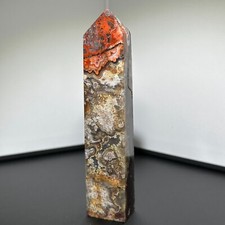 107G Obelisco de Ágata Mexicana Natural Torre de Cristal Quartzo Ponto Decoração Reiki comprar usado  Enviando para Brazil