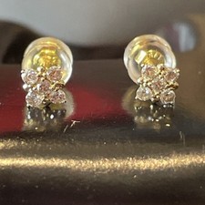 Brincos de ouro 18 quilates com diamante natural 0,20 quilates comprar usado  Enviando para Brazil
