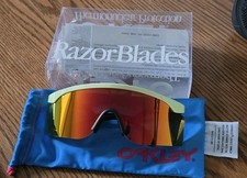 ÓCULOS DE SOL RARO EDIÇÃO LIMITADA OAKLEY LÂMINAS DE BARBEAR 2010 LENTE DE FOGO AMARELO PRETO comprar usado  Enviando para Brazil