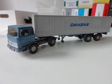 Wiking HO 523/10 Mercedes-Benz LPS 1620 40'-Container Danzas, FH azurblau comprar usado  Enviando para Brazil