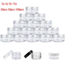 Vaso de maquiagem cosmético redondo amostra plástico transparente vazio 2g-10g comprar usado  Enviando para Brazil