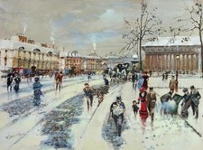 Dipinto nevicata parigi. usato  Ariano Irpino