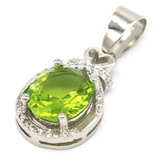 Usado, Pingente de prata fantástico peridoto verde branco CZ presente para meninas comprar usado  Enviando para Brazil